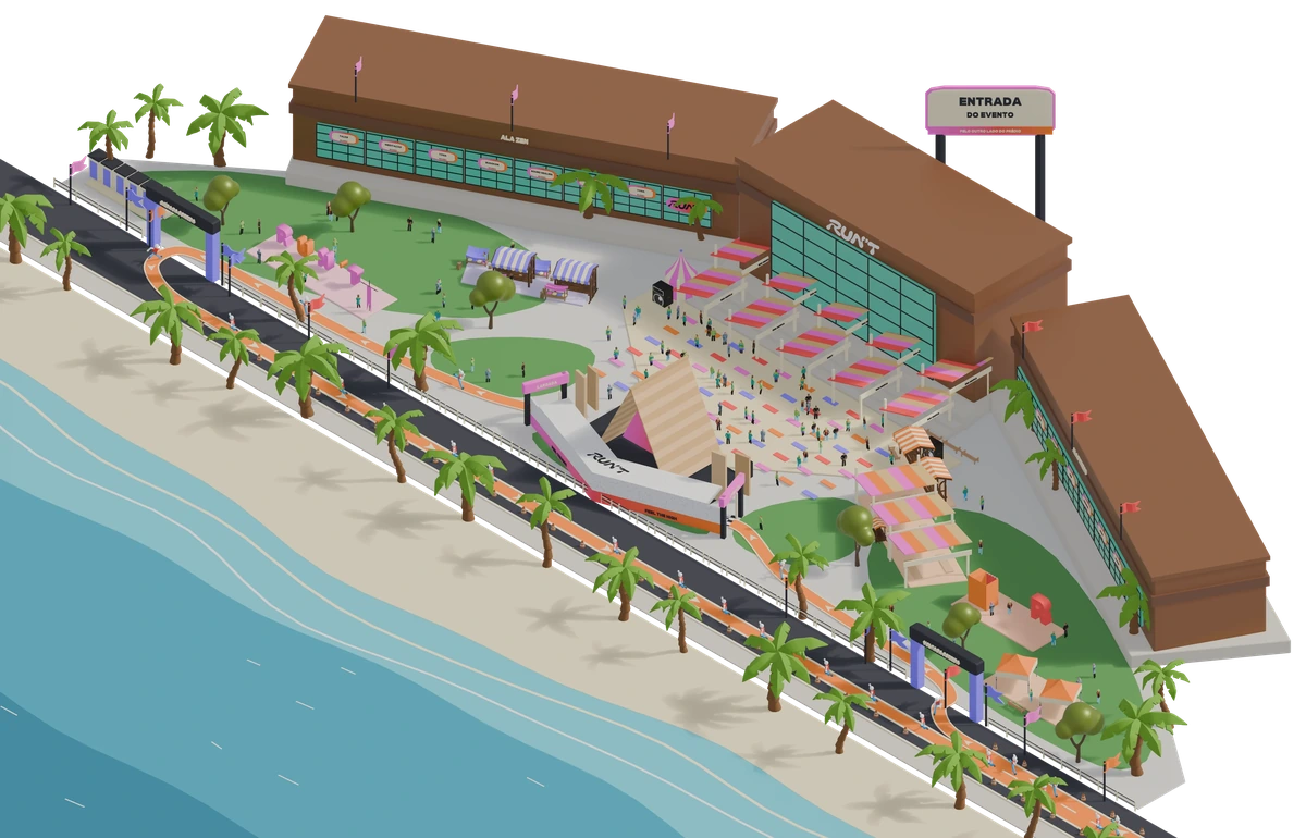 Mapa ilustrado do RUN'T Salvador no Centro de Convenções